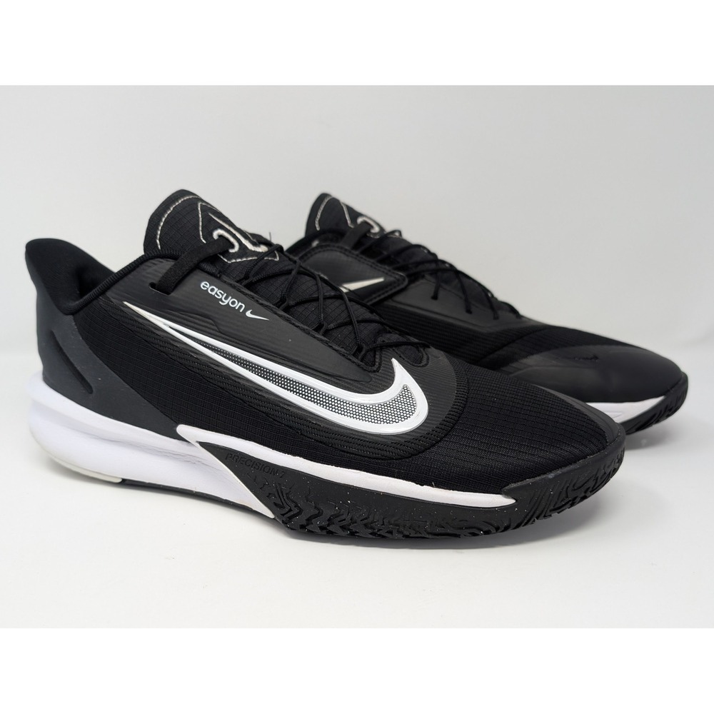 Nike Precision 7 EasyOn Mens Basketball Shoes Black White FN0324-005 Size 11.5